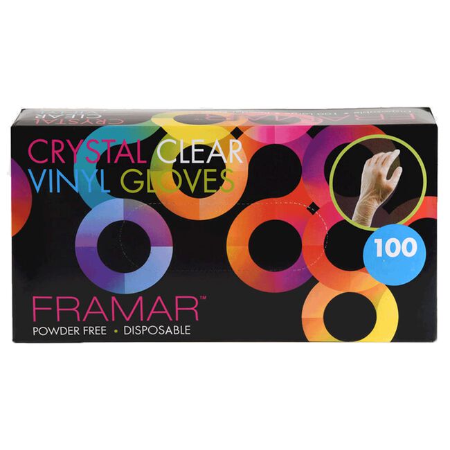 Black Framar Color Me Fab - Small Vinyl Glove - 100 Count