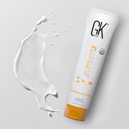 GK HAIR Global Keratin ThermalStyleHer Hair Cream (3.4 Fl Oz/100ml) - Thermal Styling Blow Dry Heat Protectant Cream - Anti Frizz Damage Protection Styling Cream for All Hair Types