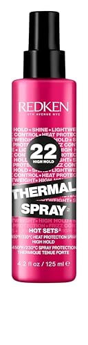 Spray thermique Redken 22 High Hold - Brume fixatrice et protectrice thermique pour fers à friser et à lisser. Contrôle durable des frisottis et protection contre les dommages causés par la chaleur.