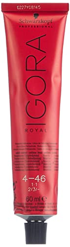 施华蔻专业 Igora Royal Nude Tones 染发霜 4-46 Nudes 60ml，乳霜状，自然，无氨，中棕色，适合所有发色