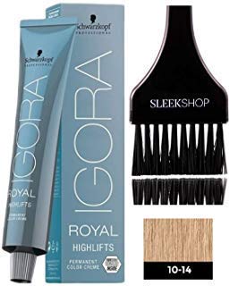 施华蔻 IGORA Royal HIGHLIFTS 永久染发膏（含光滑染色涂抹刷）染发膏（10-14 超金色 Cendre 米色）