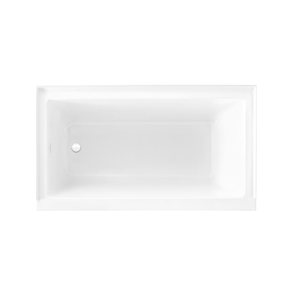 Lavender Swiss Madison Voltaire 60 x 32 Left Drain Soaking Alcove Bathtub in Glossy White with Integrated Overflow, Drain Included