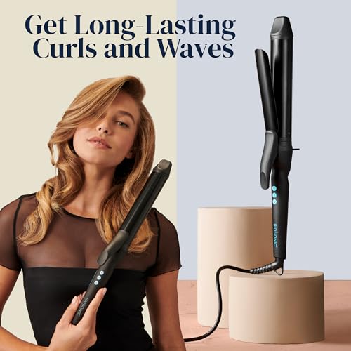 Bio Ionic Long Barrel Styler, 1" Curling Iron with Moisture Heat Technology & NanoIonic MX, Verstatile Curling Wand with Longer Barrel for Large Sized Soft Curls & Waves