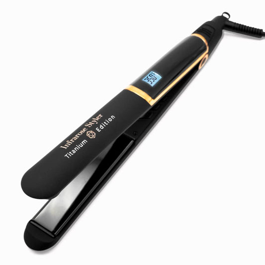 SRI Infrarose Titanium Styler – Professional Flat Iron with Floating Plates to Reduce Pulling – Hair Straightener for Curly, Damaged, Fine Hair, All Hair Types – Durable Design.
