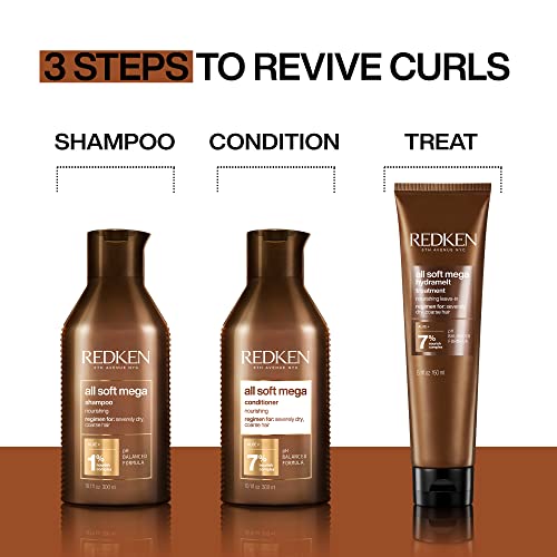 Soin sans rinçage Redken All Soft Mega Curls Hydramelt | Pour cheveux extrêmement secs | Pour cheveux bouclés et frisés | Lotion capillaire ultra-hydratante pour une brillance éclatante | À l'aloe vera