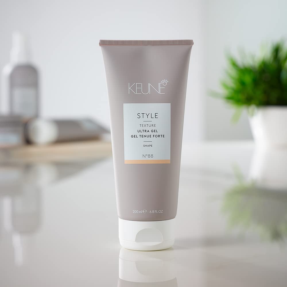 Keune Style Ultra Gel，强力定型亮泽造型啫喱，适用于波浪卷发，6.8 液体盎司