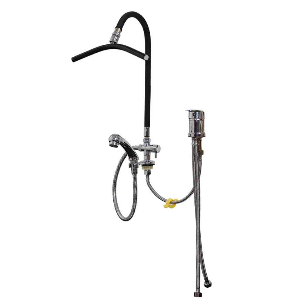 Hair Washing Equipment with Faucet for Baber Shop, Hair Salon Tools for Waterfall Outlet, Shampoo Bowl Accessories, Scalp Massag，Adjustable and Flexible, Black