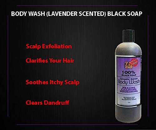 100% 黑皂沐浴露薰衣草香味 13 液体盎司 Ra Cosmetics