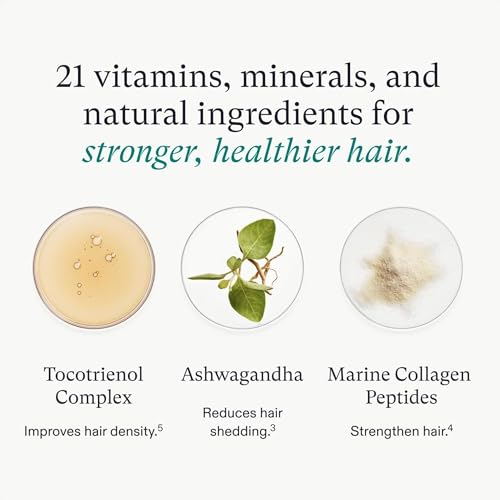 Compléments alimentaires Nutrafol pour la croissance capillaire des femmes de 18 à 44 ans, cliniquement prouvés pour des cheveux visiblement plus épais et plus forts, recommandés par les dermatologues - Approvisionnement pour 1 mois