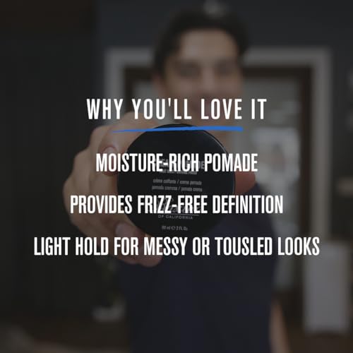 Pommade crème Baxter of California pour hommes et femmes, fini naturel, tenue légère, qualité salon de coiffure, lisse les looks classiques, parfaite pour texturer les cheveux raides ou ondulés, 2 onces