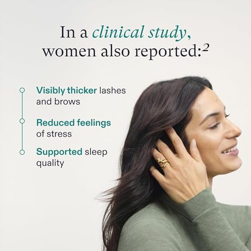 Compléments alimentaires Nutrafol pour la croissance capillaire des femmes de 18 à 44 ans, cliniquement prouvés pour des cheveux visiblement plus épais et plus forts, recommandés par les dermatologues - Approvisionnement pour 1 mois