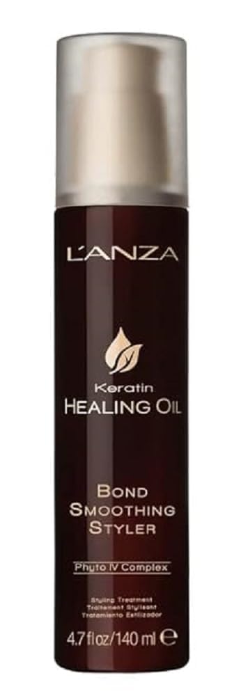 L'ANZA Bond Smoothing Styler - Keratin Healing Oil Hair Care Bond Restore Treatment & Hair Styling Cream, Phyto IV Complex Hair Repair Treatment, Split End Repair Vegan Hair Serum (4.7 Fl Oz)