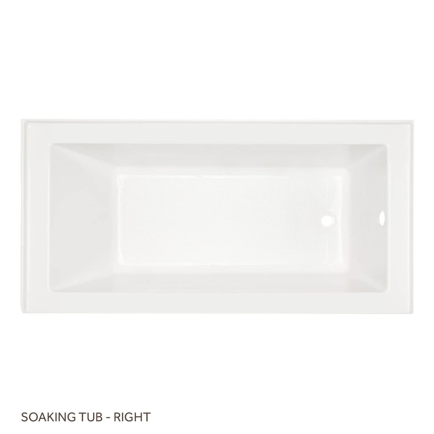 White Smoke Signature Hardware 447040 Sitka 60" Three Wall Alcove Acrylic Soaking Tub with Pre-Drilled Overflow Hole - White