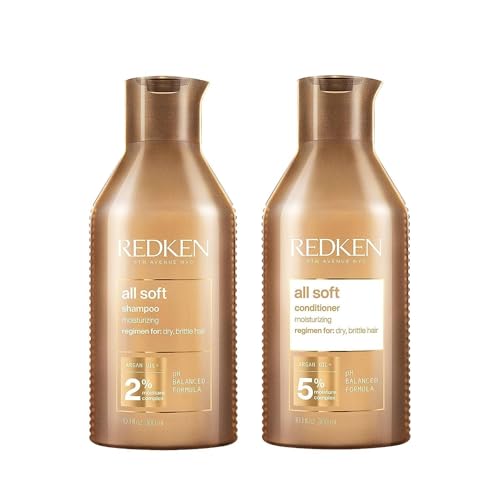 Coffret shampoing et après-shampoing Redken All Soft pour cheveux secs ou cassants - Offre douceur et brillance intenses grâce à l'huile d'argan