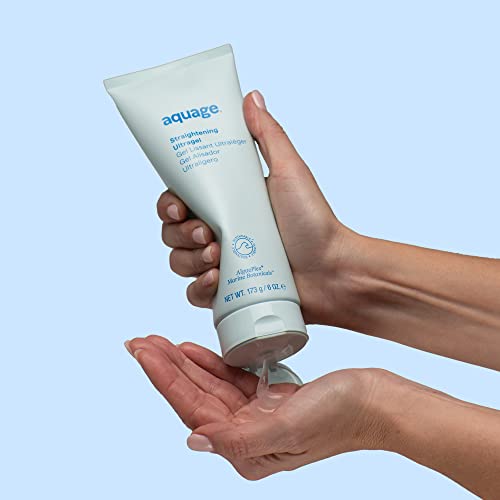 AQUAGE 直发超凝胶，轻盈配方，令卷发、烫发或毛躁秀发顺滑如丝，蕴含 AlgaePlex 海洋植物成分，6 液盎司