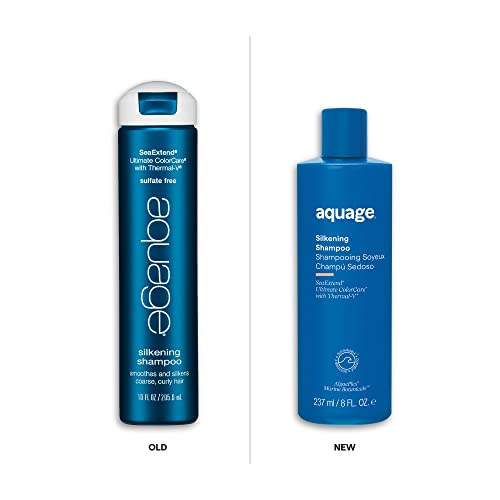 Shampoing soyeux AQUAGE SeaExtend, lisse et adoucit les cheveux épais et bouclés, 227 g