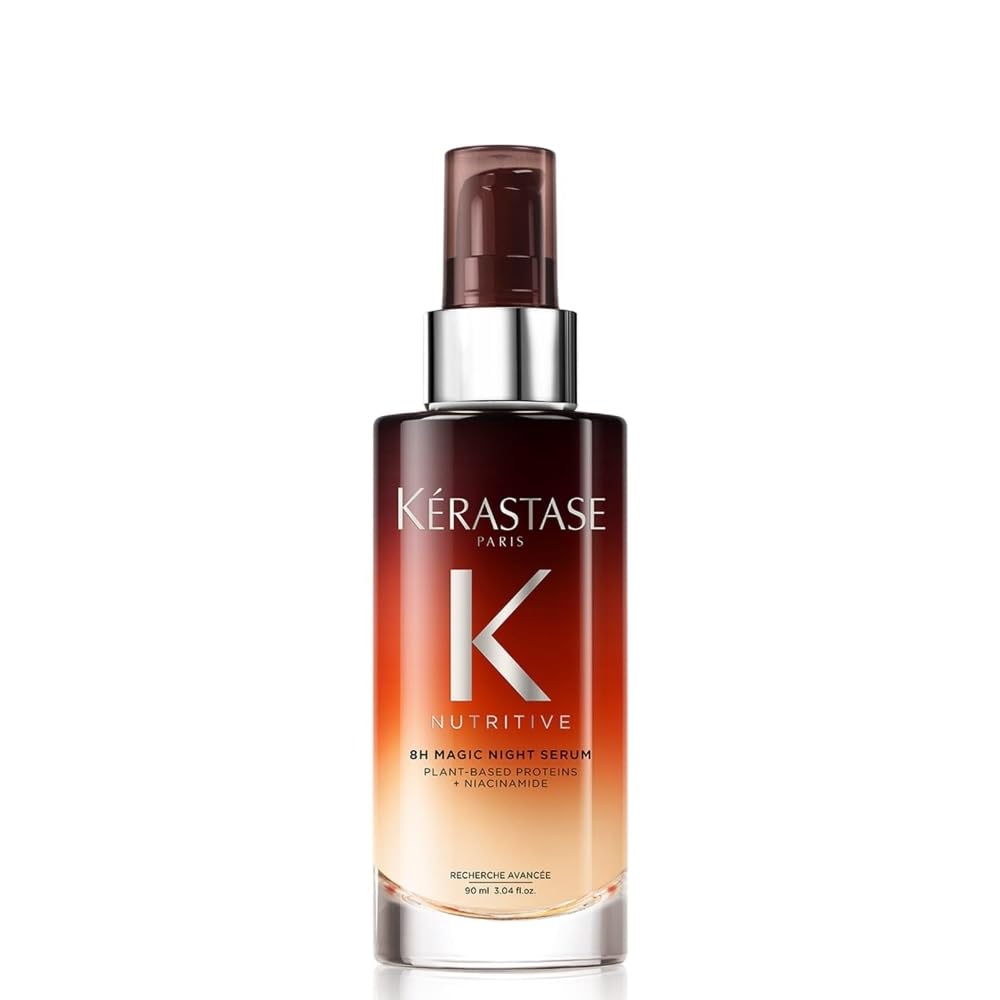 KÉRASTASE Nutritive 8H Magic Night Hair Serum, Overnight Hydrating Treatment for Dry Hair, Intensely Nourishes, Detangles & Prevents Frizz for All Hair Types, 3.04 Fl Oz