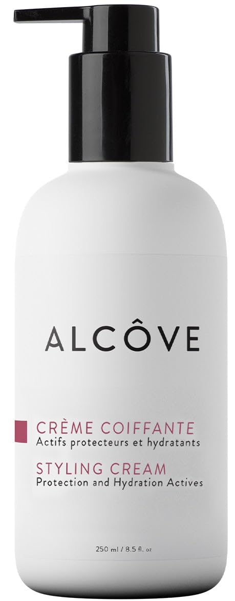 Alcôve - Styling Cream - Medium Hold - All Hair Types - Define Curls - Anti-frizz - Volume and Hydration - Heat Protection - Mango Extract and Pomegranate Seed Oil - Color-Safe - 8.5 oz
