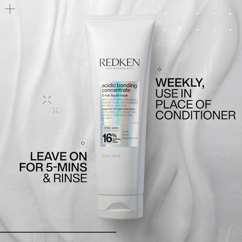 REDKEN Bonding Hair Mask for Dry, Damaged Hair Repair | Acidic Bonding Concentrate | Hydrating 5 Minute Hair Mask | For All Hair Types