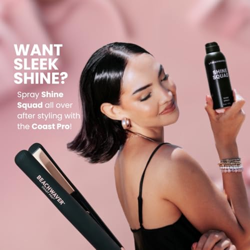 Spray brillance Shine Squad Haircare de The Beachwaver Co. - Grand format (160 g) | Spray léger et brillant pour cheveux avec multiplicateurs de liaisons végétaliens HiX | Brume post-coiffage - Finition lisse et sans frisottis