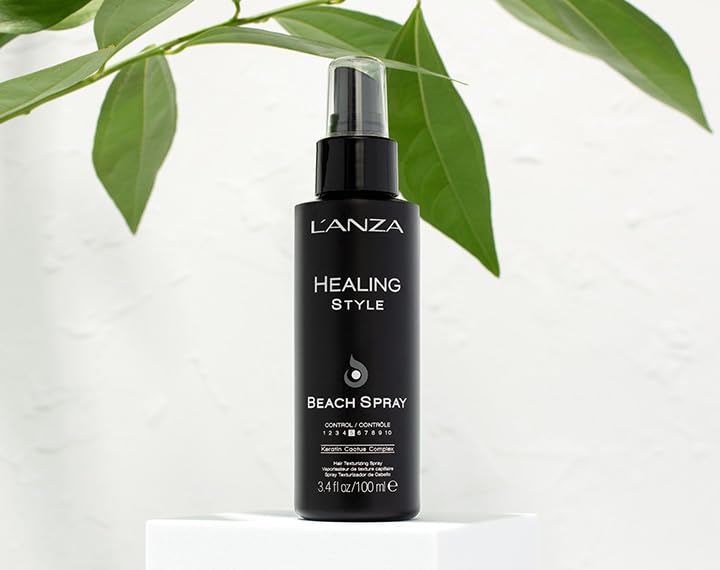 L’ANZA Healing Style Beach Spray with Medium Hold Effect, Eliminates Frizz, Detangles and Boosts Hair's Shine, With UV and Heat Protection to Prevent Sun and Styling Damage (3.4 Fl Oz)