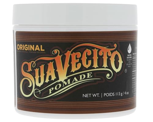 Suavecito 男士原装发蜡，4 盎司，1 包 - 中等光泽水性蜡质无鳞片发胶 - 易于清洗 - 持久定型，适合所有发型