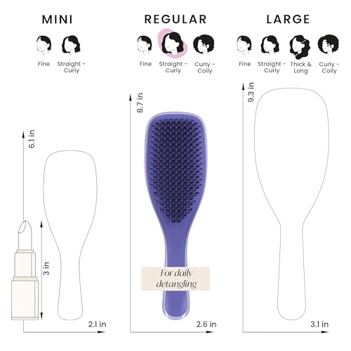 Tangle Teezer Ultimate Detangler Hairbrush for Wet & Dry Hair, Eliminates Knots & Reduces Breakage for All Hair Types, Amazon Exclusive Lilac Purple