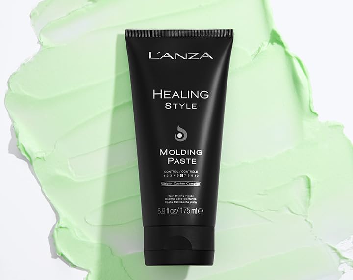 L'ANZA Healing Style Molding Hair Styling Paste with Medium Hold Effect, Nourishes and Refreshes Dry and Flaky Scalp While Styling, With Keratin and UV Rays Protection to Prevent Damage (5.9 Fl Oz)