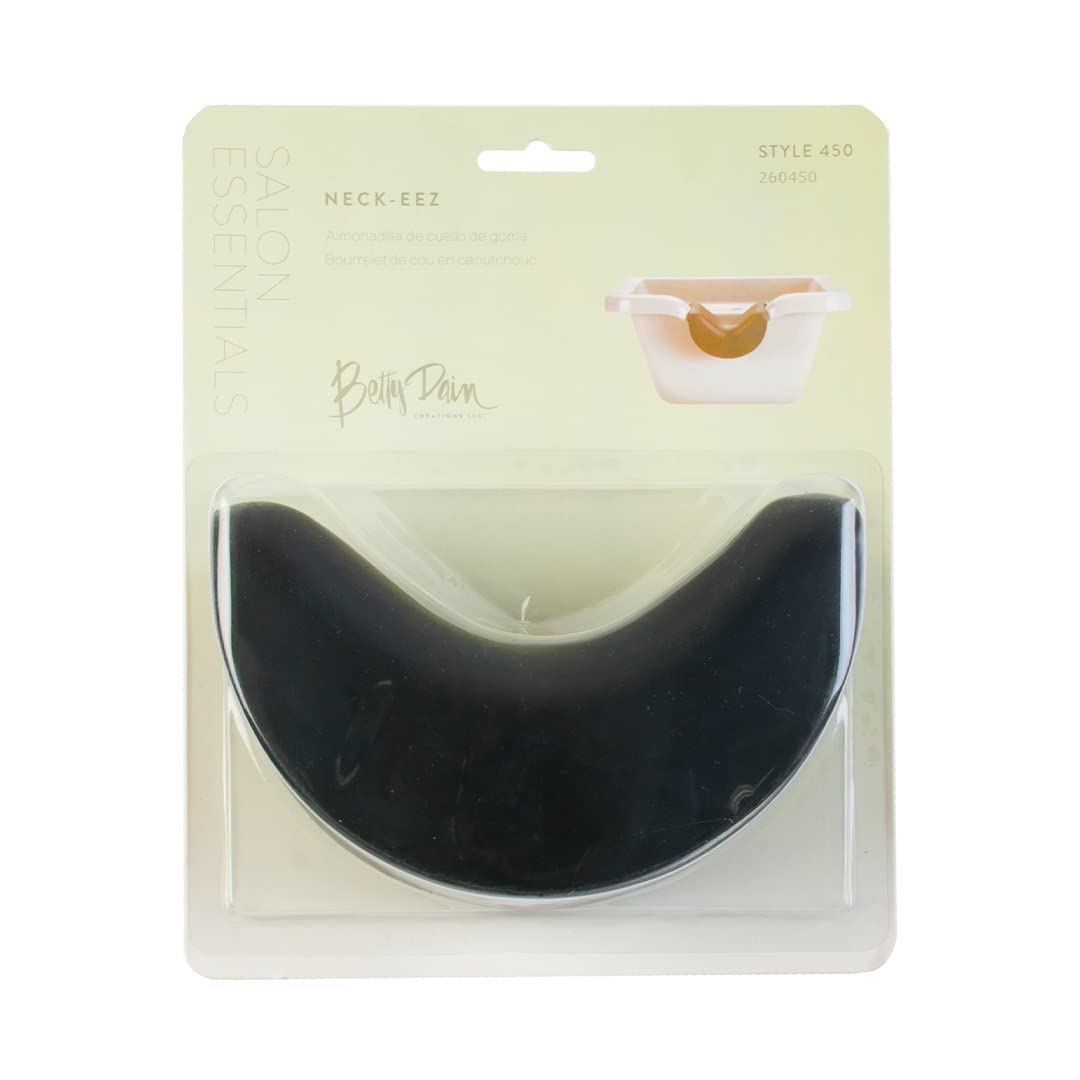 Betty Dain Neck-EEZ Shampoo Bowl Neck Rest, Durable Sealed Foam Rubber, Provides Premium Comfort at Shampoo Bowl, Easy to Clean and Sanitize, Waterproof, Black