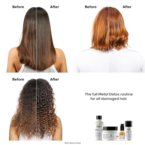 L'Oreal Professionnel Metal Detox Leave-In Hair Oil | Heat Protectant | Detoxifies from Metals & Prolongs Hair Color | Anti-Frizz | Adds Softness and Shine | For Dry, Damaged & Color Treated Hair