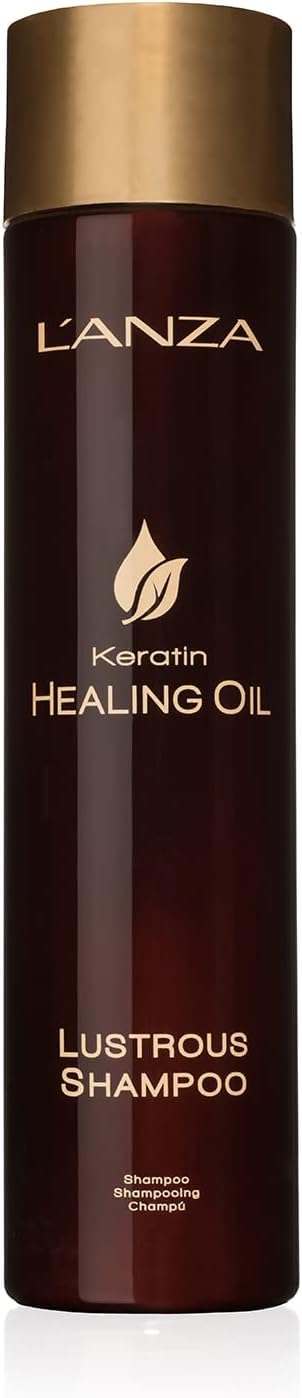 L'ANZA Keratin Healing Oil Lustrous Shampoo for Dry Damaged Hair, Moisture Shampoo Nourishes & Boosts Hair Shine & Strength, Sulfate Free, Cruelty Free Shampoo & Paraben Free Hair Care