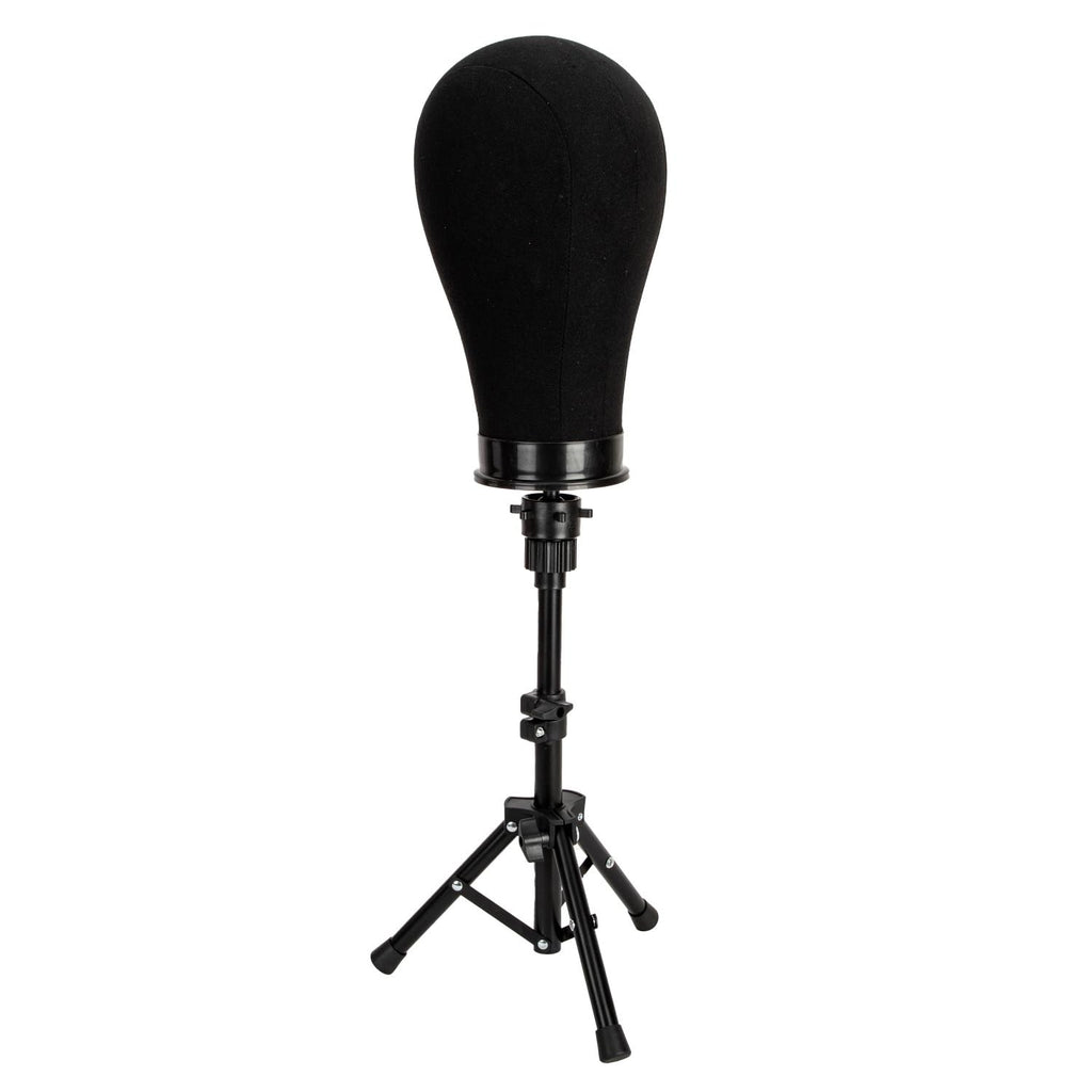 GOODColla Mannequin Canvas Head with Wig Stand for Making Display, Cork Canvas Block Head with Wig Caps, Canvas Mannequin Head with T Pins Set Hair Styling Practice Display