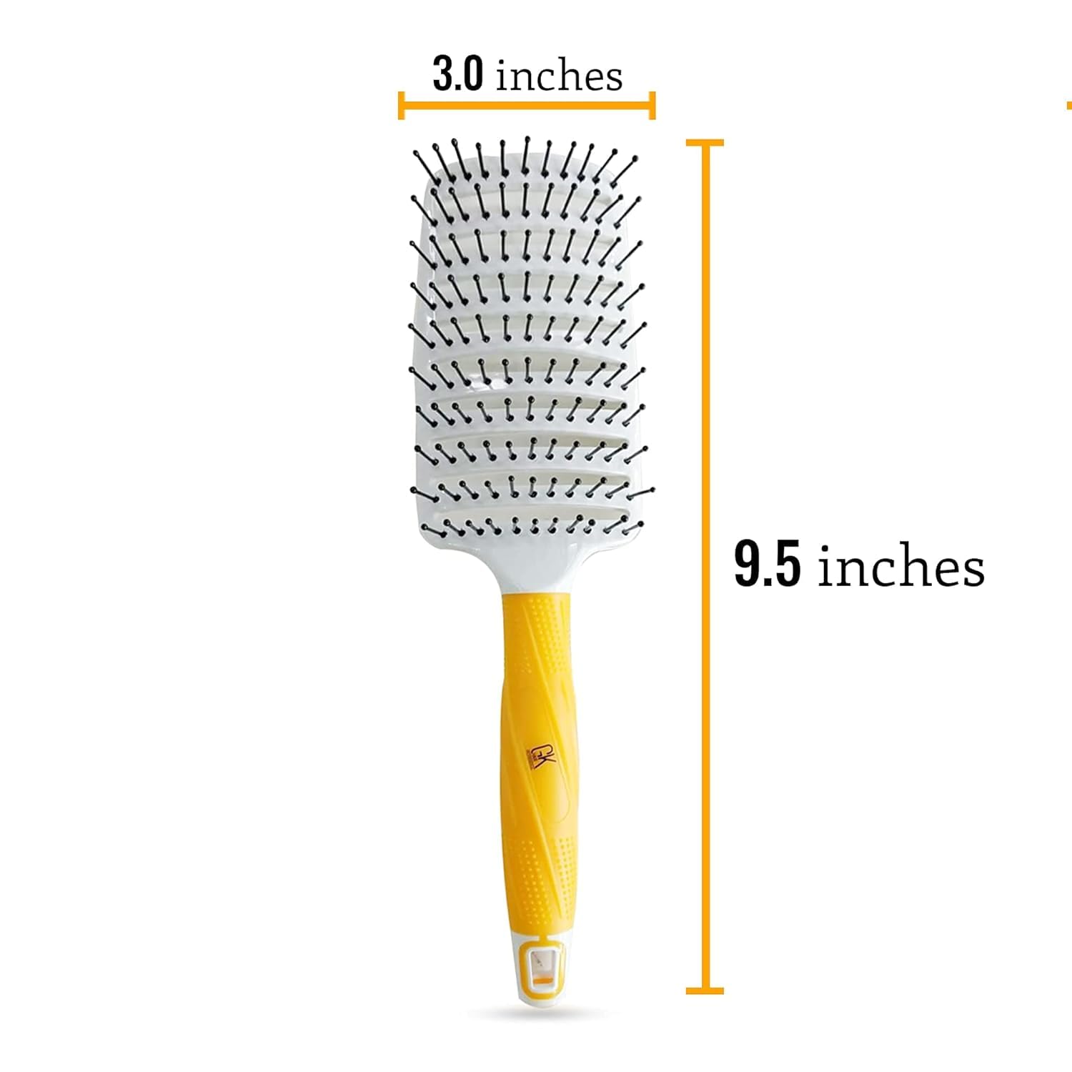 GK HAIR Global Keratin Professional Curved Vented Brush 2.5 Inch for Blow Drying Styling Detangling Vent Brush with Pin Bristles & Non Slip Grip for Long Curly Tangled Straight & Thick Hair - Unisex