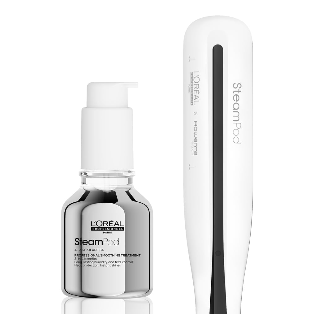 SteamPod 3 - Lisseur Vapeur Professionnel 2-en-1 : Lissage &amp; Wavy, Outil + Soin Lissant Concentré, L'Oréal Professionnel