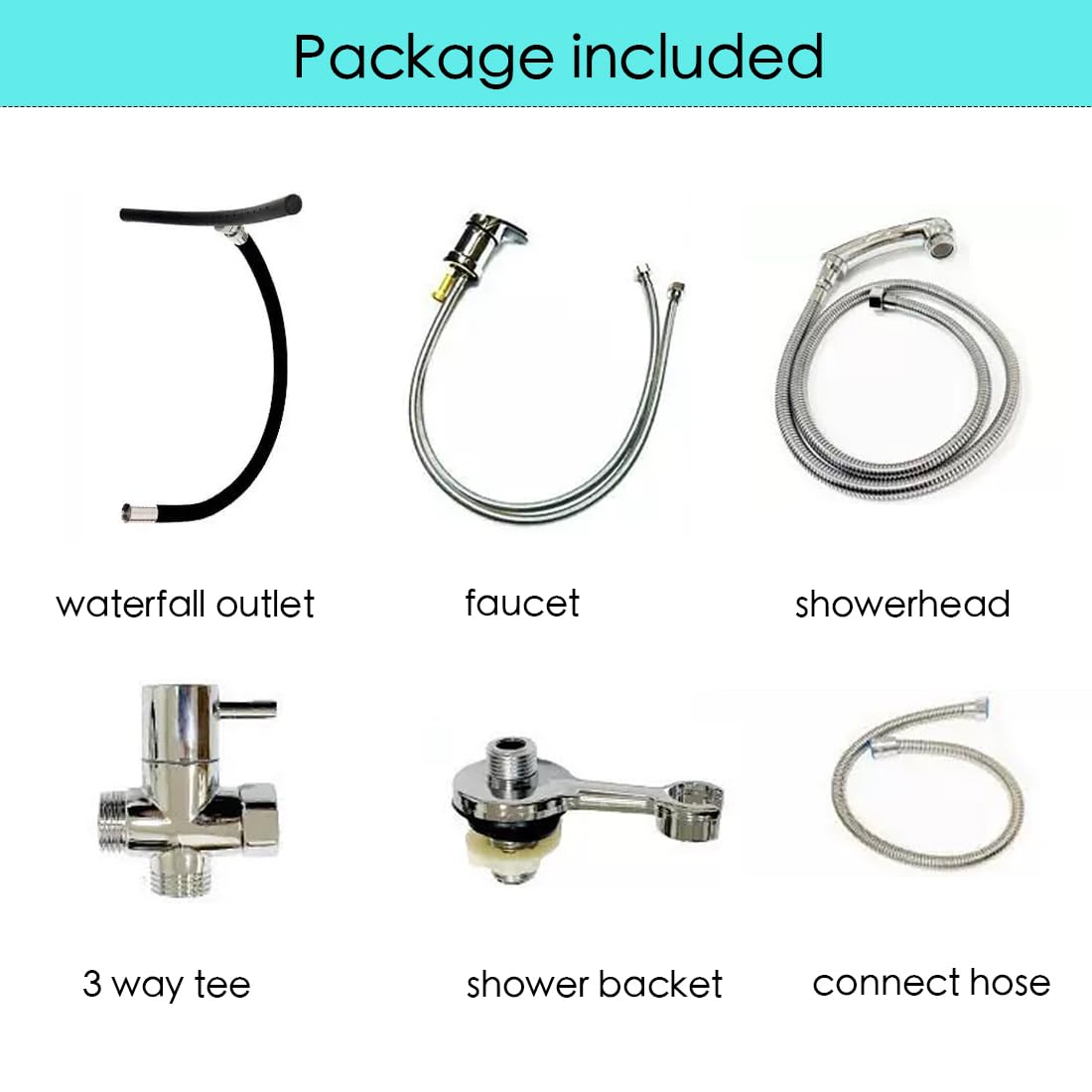 Hair Washing Equipment with Faucet for Baber Shop, Hair Salon Tools for Waterfall Outlet, Shampoo Bowl Accessories, Scalp Massag，Adjustable and Flexible, Black
