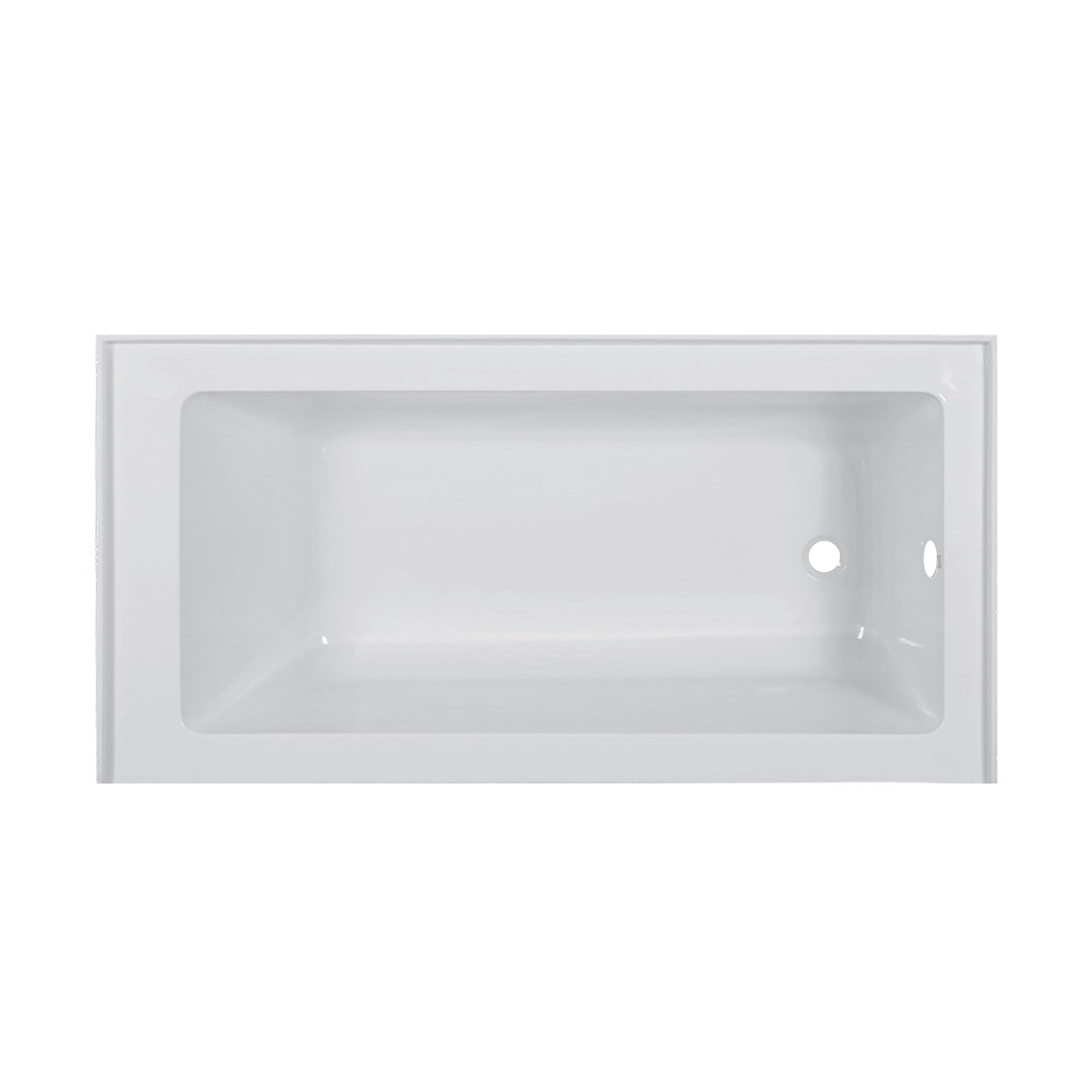 Light Gray Fine Fixtures Acrylic, Fiberglass Alcove Soaking Bathtub with Integral Apron Front - Drain Included (60" x 36", Right Hand, White)