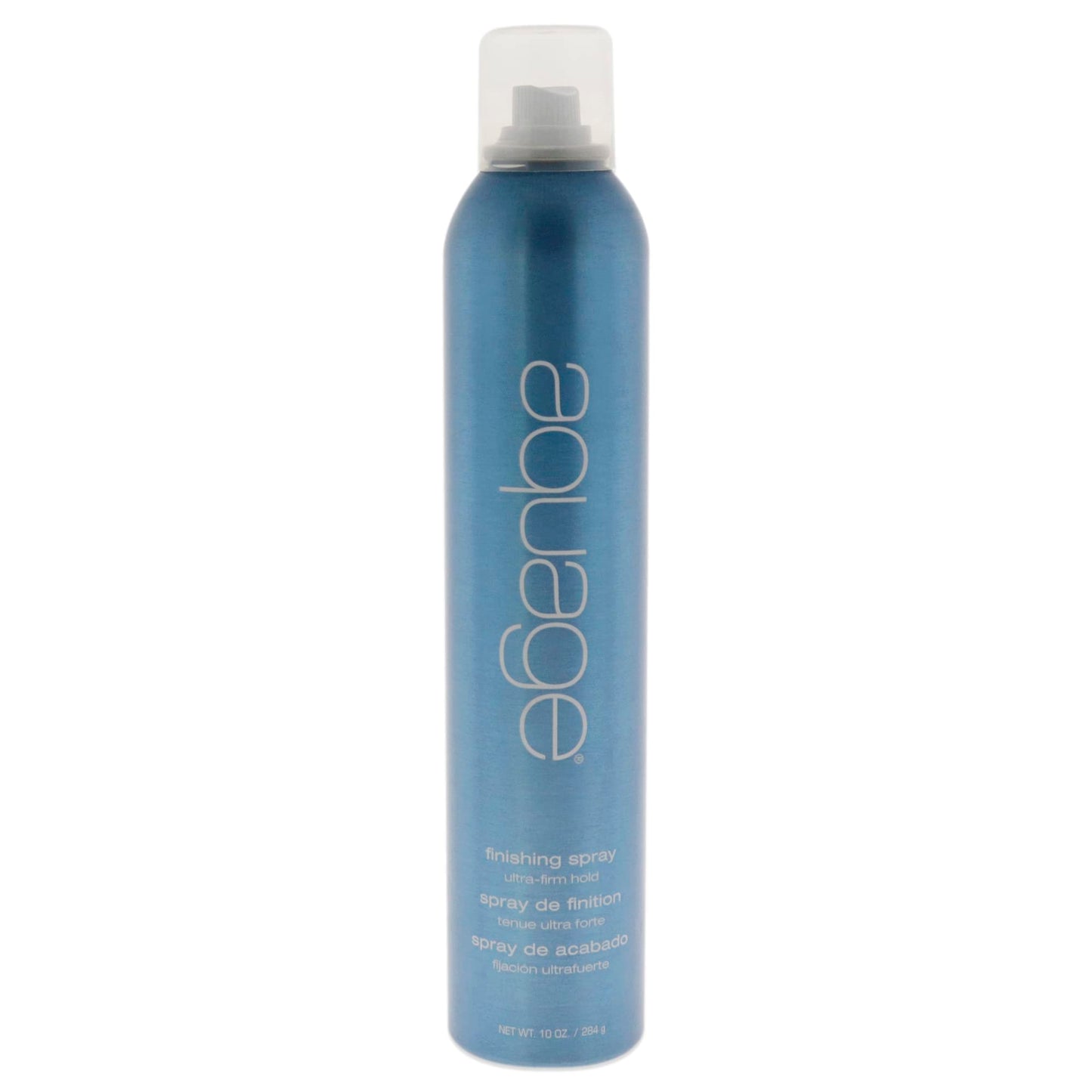 Spray de finition AQUAGE LVOC, laque à tenue ferme, offre une résistance à l'humidité et une rétention de style durable avec une brillance maximale, 50 % COV, 10 oz