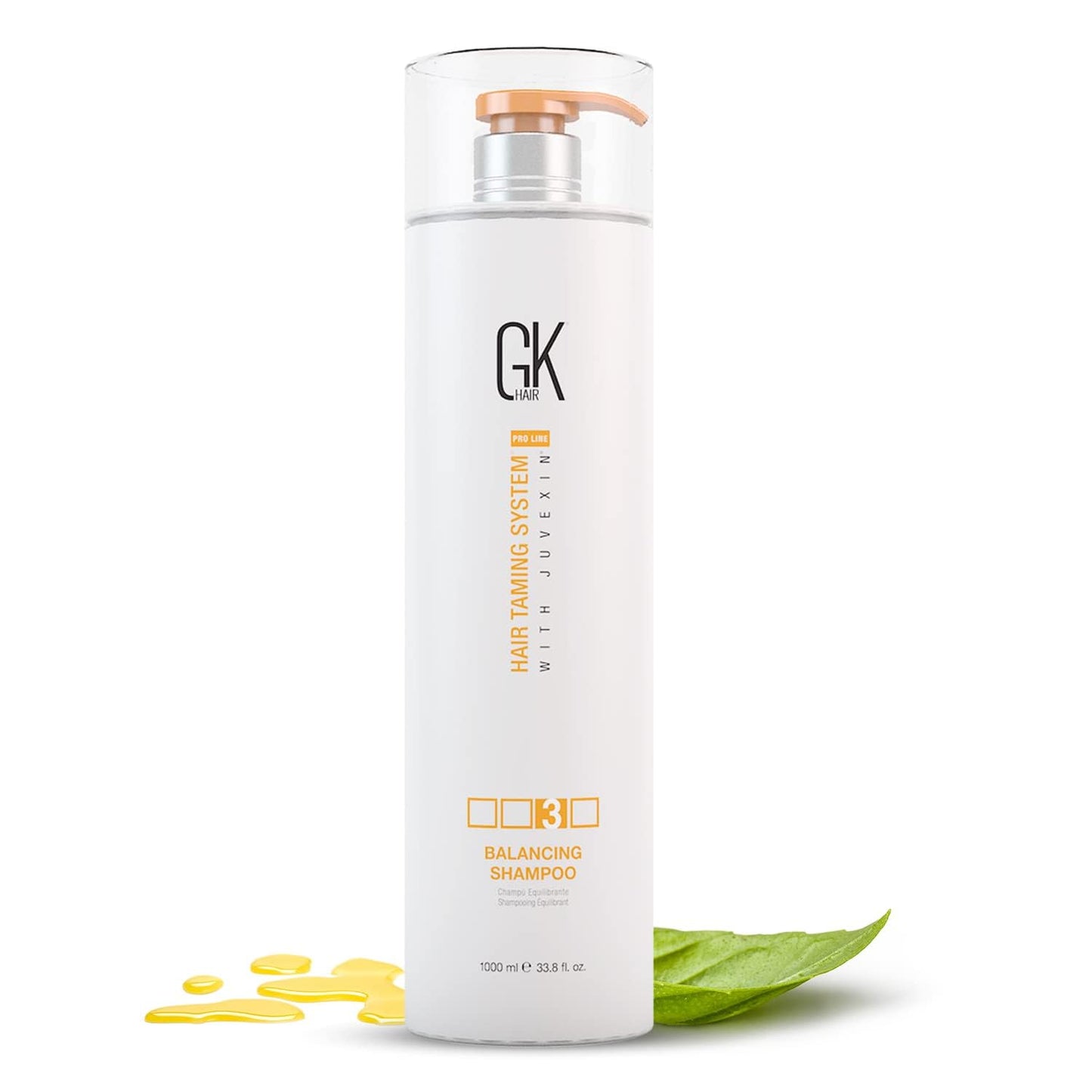 GK HAIR Balancing Shampoo Repairs Dry Damage For Oily Flaky Itchy Scalp Thinning Removes Impurities Deep Cleansing Natural Moisture Keratin Treatment Sulfate Parabem Free All Hair Types - 33.8 Ounce