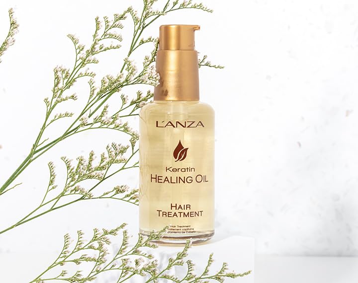 L'ANZA Renewing Luxury Hair Care Kit - Shampoo, Conditioner and Keratin Hair Oil for Enhancing Hair Volume and Achieving a Soft, Lustrous Texture - Ideal Birthday Gifts for Women (10.1/8.5/3.4 Fl Oz)