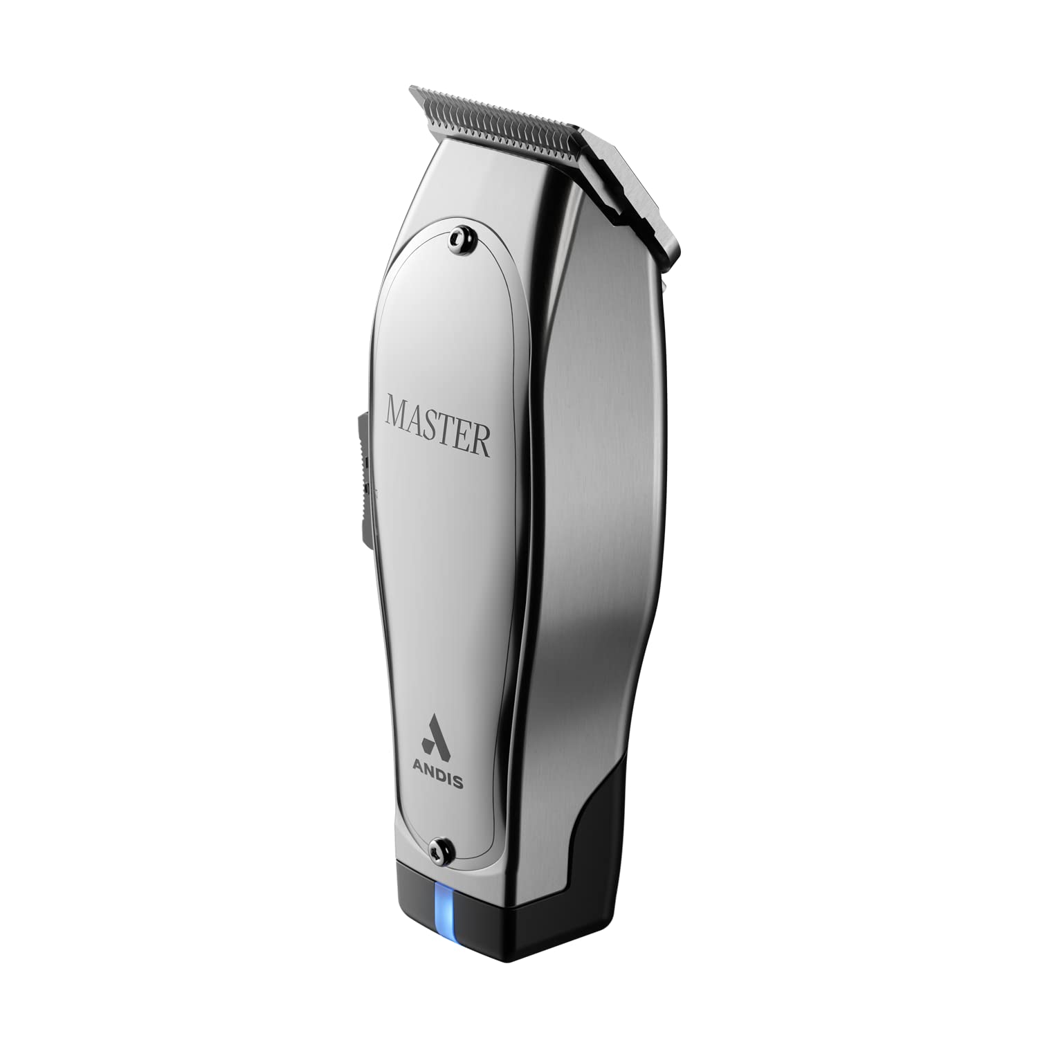Andis 12660 Professional Master Corded/Cordless Hair Clipper, Adjustable Carbon Steel Blade Hair Clipper for Close Cutting, Silver
