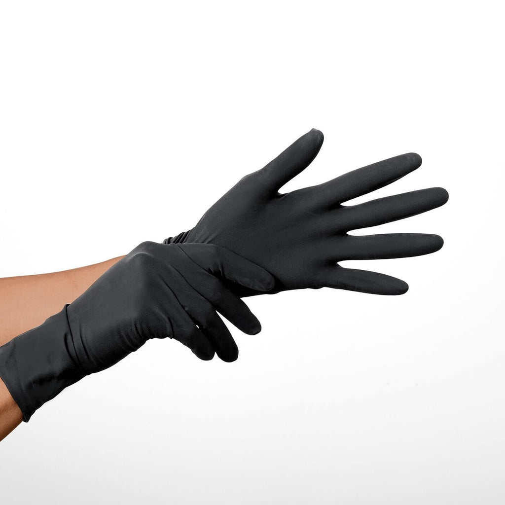 Salon Care 10ct Small Black Nitrile Gloves, Optimal Tactile Usage, Durable & Disposable