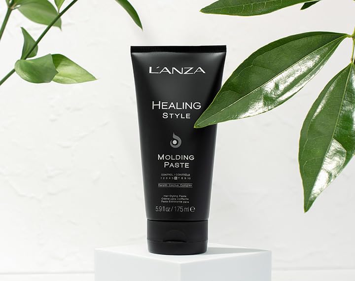 L'ANZA Healing Style Molding Hair Styling Paste with Medium Hold Effect, Nourishes and Refreshes Dry and Flaky Scalp While Styling, With Keratin and UV Rays Protection to Prevent Damage (5.9 Fl Oz)