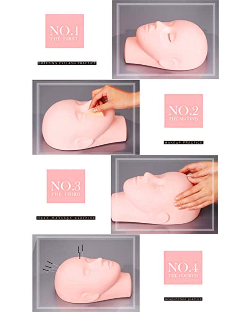 Yimart Pro Mannequin Training Head Cosmetology Eyelash Eye Extension Practice Makeup Face Treatment Tools(standar Head)