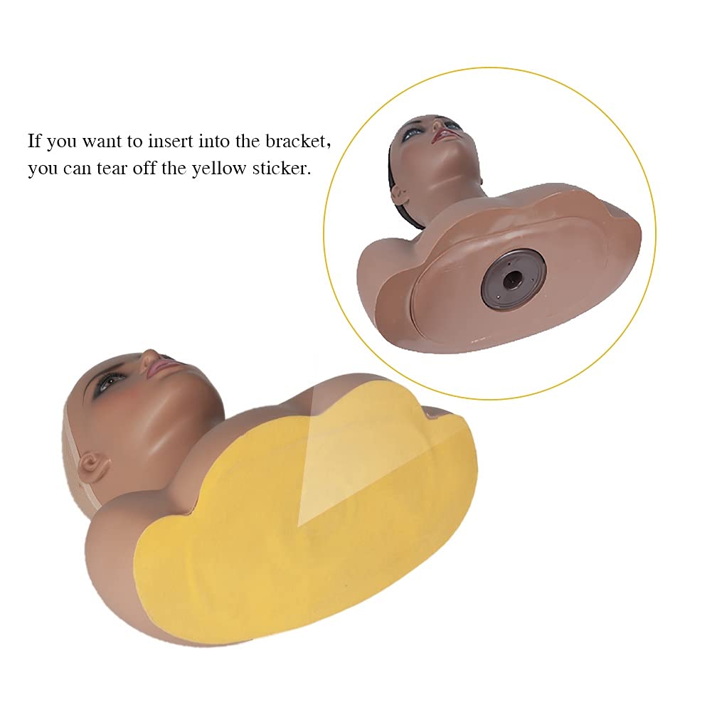 JINGFA Femal Wig Head Realistic Mannequin Head with Shoulders for Wig, Hat, and Sunglass Displaying
