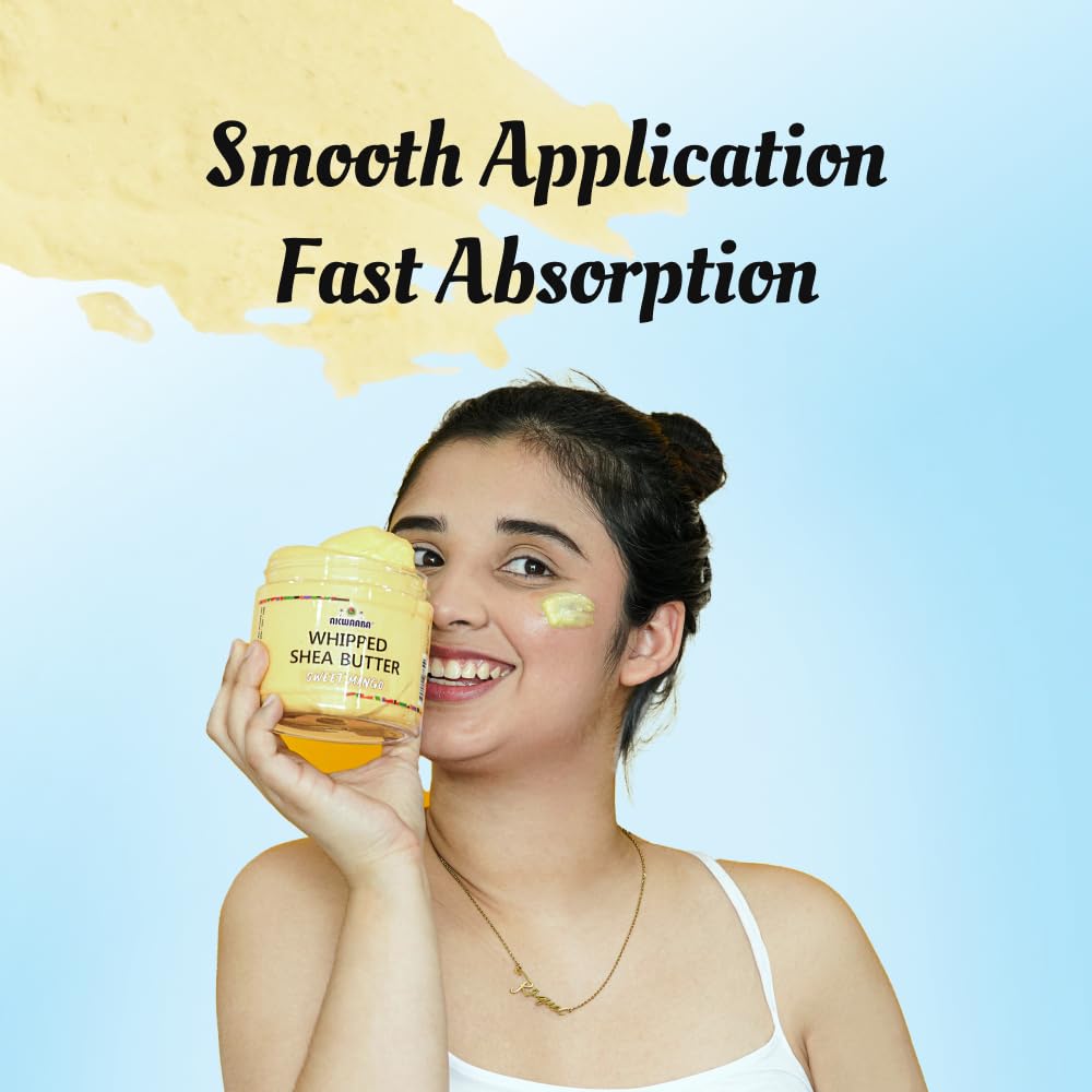 AKWAABA Yellow Whipped Shea Butter (Baby Powder) - Nourishes, Moisturizes & Soothes | Pure Shea Butter | No Dyes & Parabens | 12 oz / 340 g