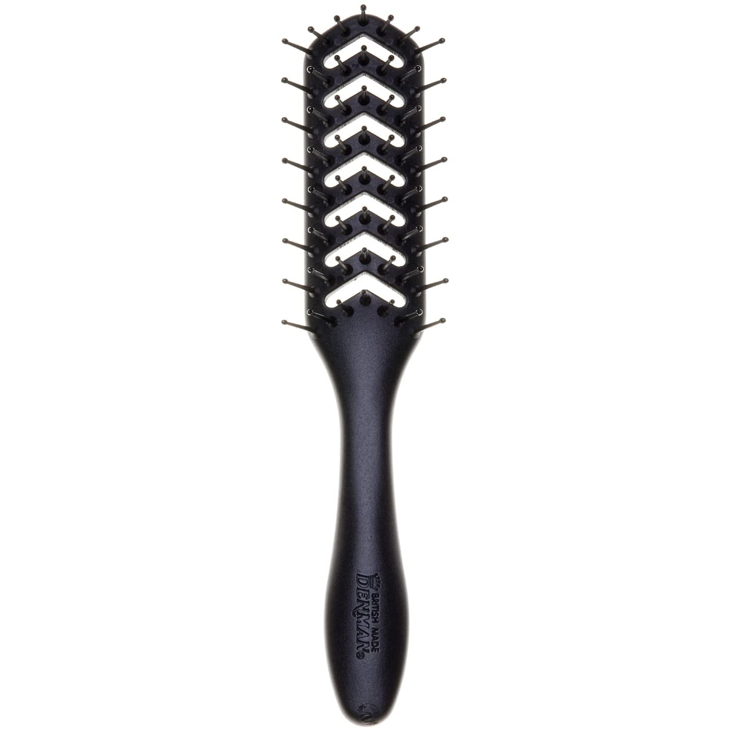 Brosse démêlante flexible Denman D200 – Poignée légère et contrôle optimal – Idéale pour coiffer et démêler les cheveux secs et mouillés – Noir (lot de 1)