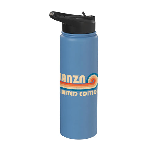 LANZA Retro 70s 80s Sunset Stripe Stainless Steel Insulated Water Bottle