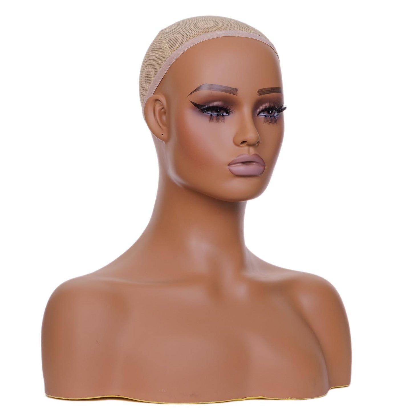 JINGFA Femal Wig Head Realistic Mannequin Head with Shoulders for Wig, Hat, and Sunglass Displaying