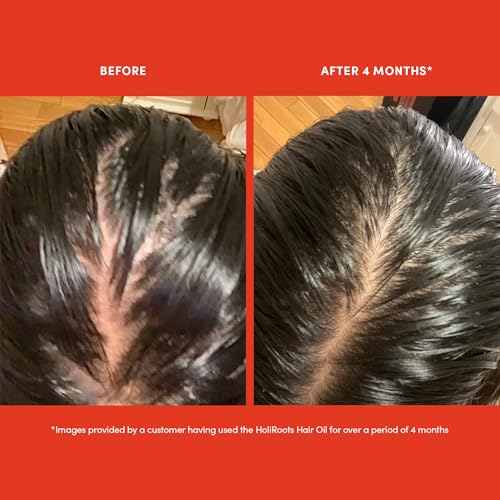 Fable and Mane Hair Oil - HoliRoots Strengthening Serum for Damaged, Frizzy Hair with Ashwagandha, Castor Oil & Scalp Treatment - 1.8FL oz