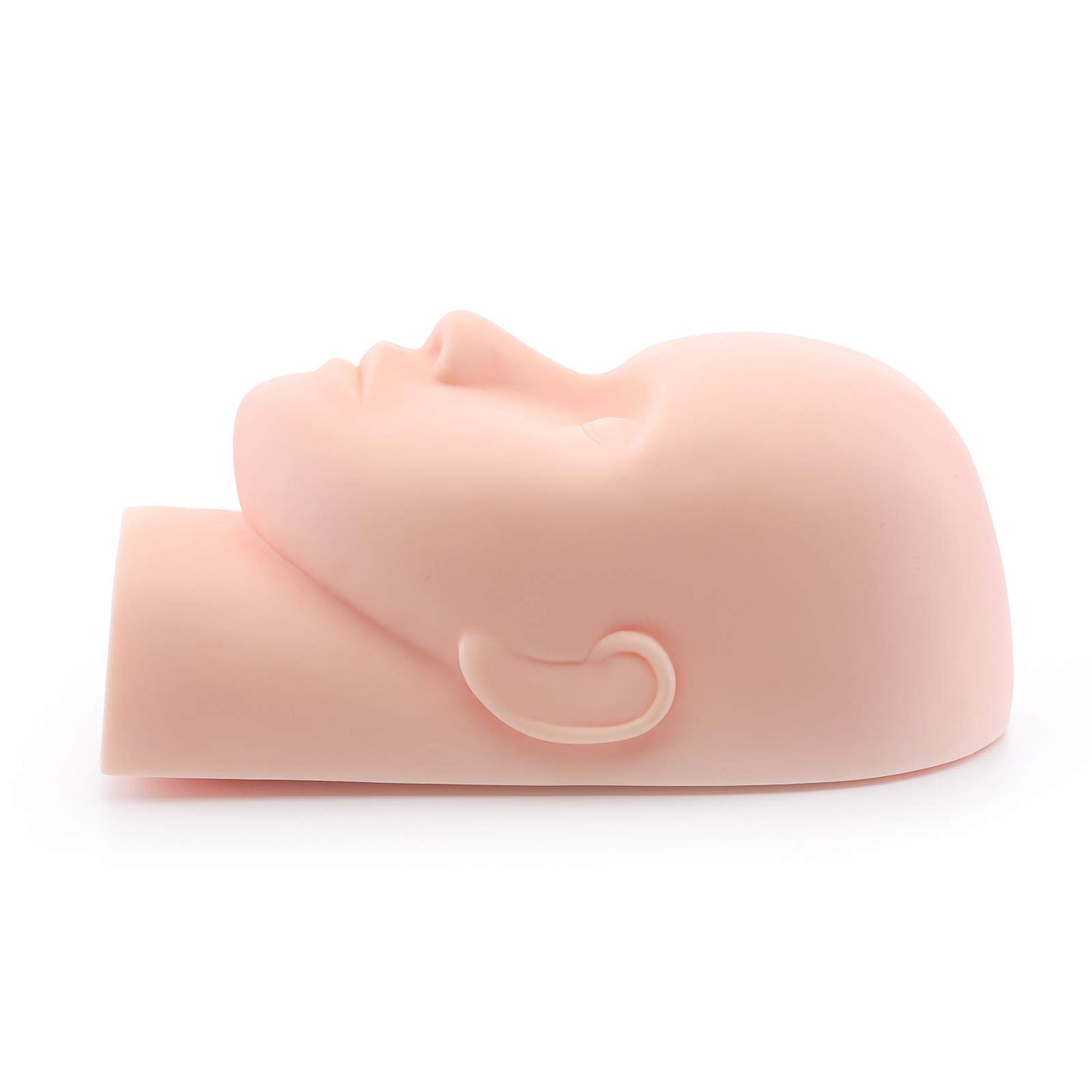 Tan Foraineam 2-Pack Practice Training Head Rubber Cosmetology Mannequin Doll Face Head For Eyelashes Makeup Massage Practice